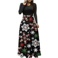 thumbnail image 1 of Vestidos Para Mujer Vestidos de Otoño Tallas Grandes Estampado Navideño Manga Larga Cuello Redondo Hasta El Tobillo Vestido Largo Odeerbi  ODB151618, 1 of 6
