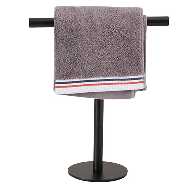 Toallero Mano Bsvklp Acero Inoxidable Independiente Forma T Negro