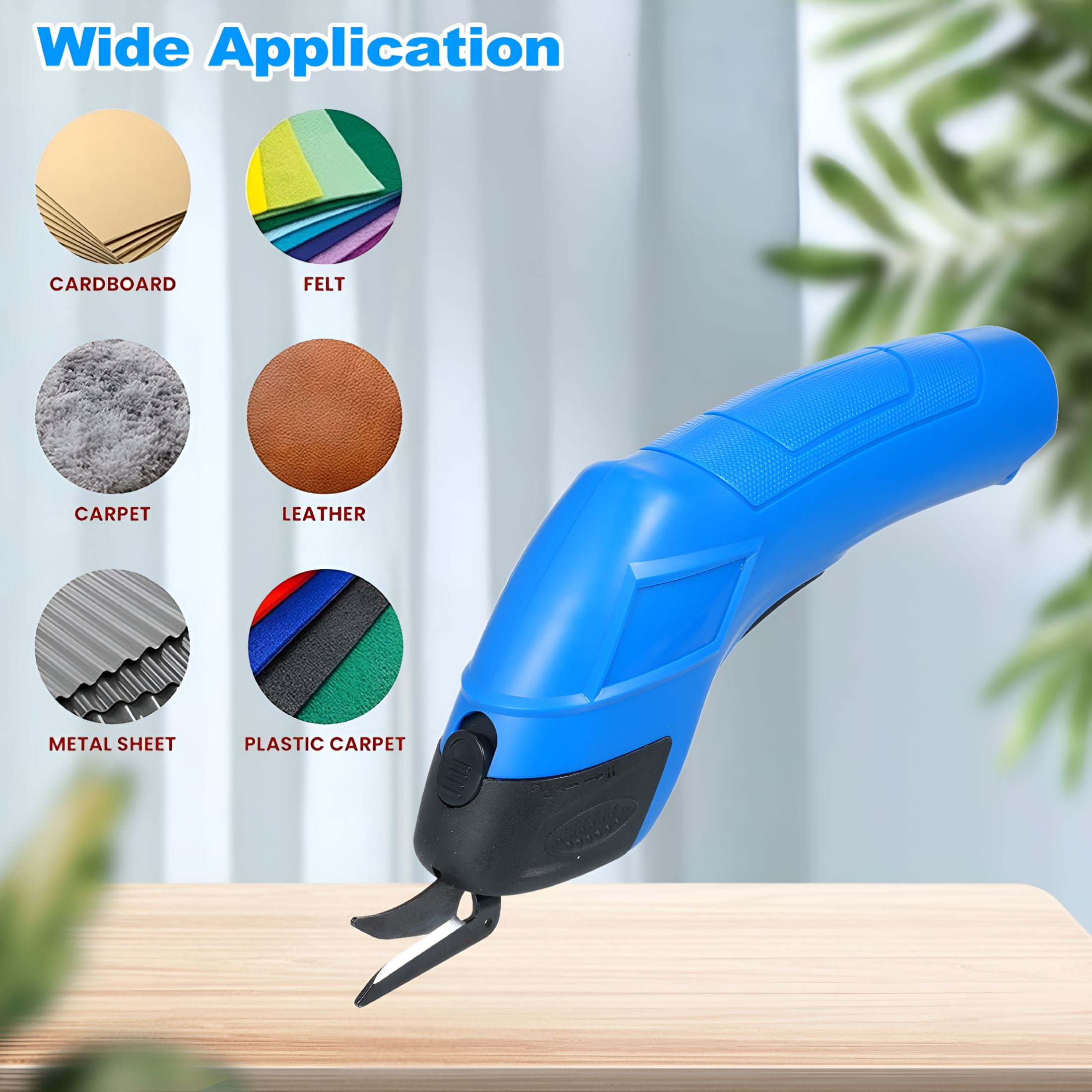 EXLEAF 2026 New Cordless Electric Scissors Cutting Shears Tailoring Scissors Usb Rechargeable Cloth Cutter Sewing Shear for Cutting Cotton Fabric/Carpet/Cloth