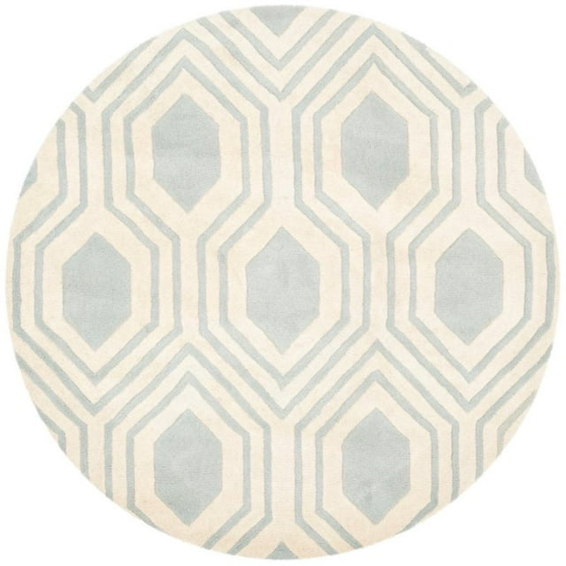Safavieh Chatham Tapis Rond en Laine Touffetée à la Main en Gris et Ivoire