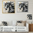 thumbnail image 4 of Designart "Simplified Galloping Horse III" Unicorns Floater Framed Canvas Prints, 4 of 5