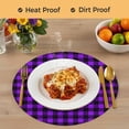 thumbnail image 4 of Black Purple Plaid Round 15 Inch Placemats Set of 2, Farmhouse Simple Buffalo Checked HeatResistant Non Slip Place Mats for Dining Table, Wipeable Braided Kitchen Table Mats for Housewarming, 4 of 9