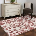 thumbnail image 4 of Farmhouse Red Large Area Rugs for Bedroom Living Room, Soft Non Slip Carpet Bedside Rug, Vintage Flower Leaf Botanical Plant Rectangular Floor Cover Kitchen Accent Rug 4'x6' for Dining Room/Office, 4 of 9