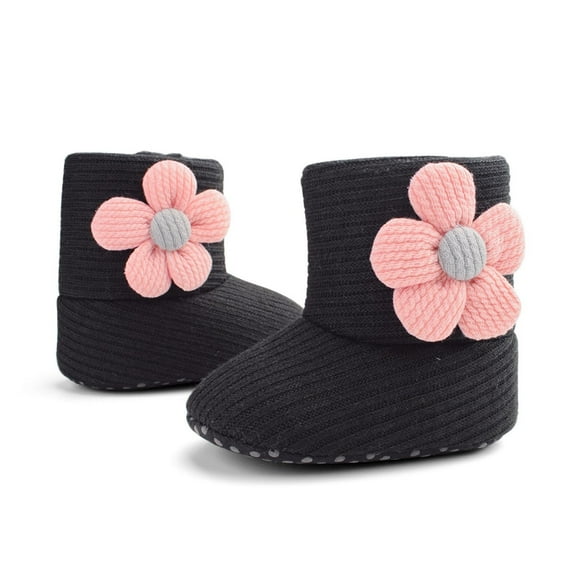 Baby Walking Shoes Fashionable Children'S High Tube Flower Velvet Baby Shoes Baby Walking Shoes Newborn Baby Girl Shoes