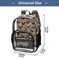 thumbnail image 4 of Large Clear PVC Backpack Heavy Duty See Through Backpack for Adults Work Travel, Leopard Bats Printed 12L, 4 of 8