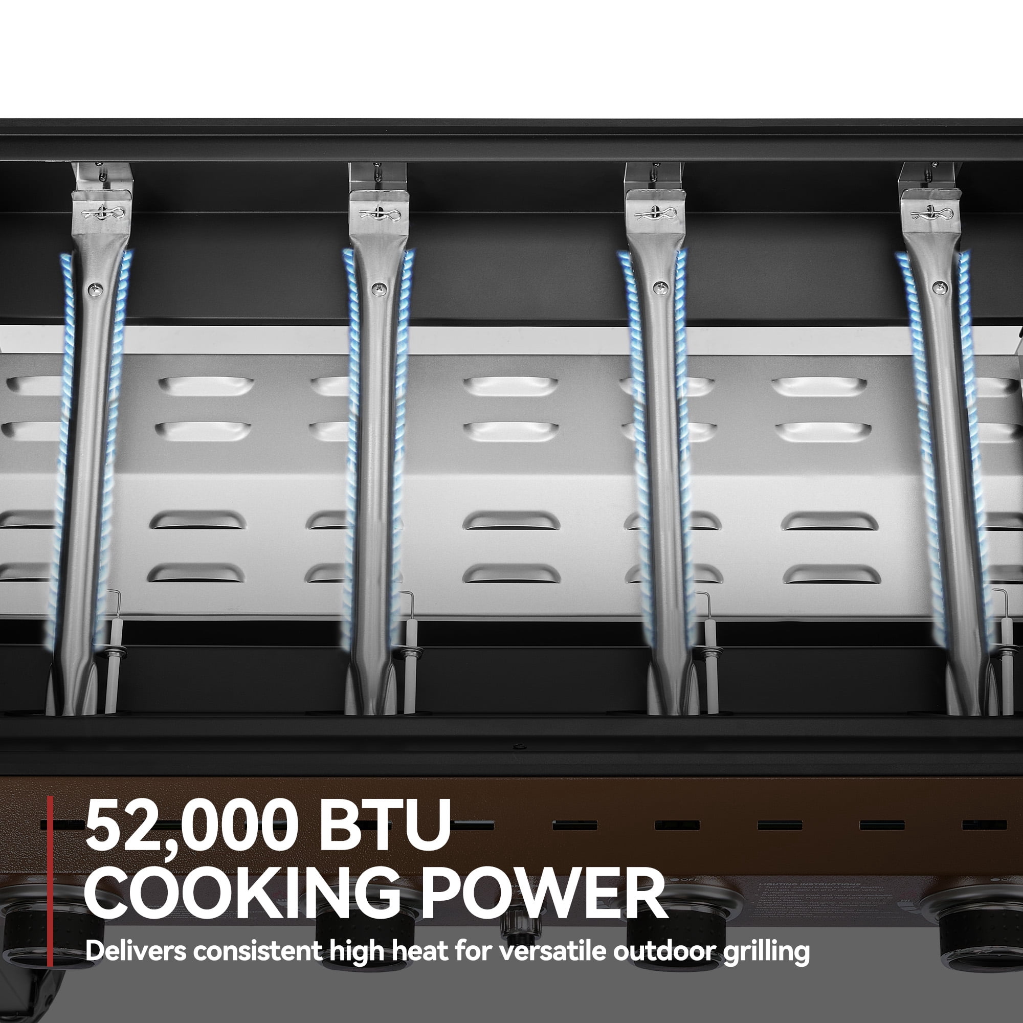 Royal Gourmet GB4001FY 4-Burner Propane Griddle with Folding Side Shelves for Outdoor Flat Top Griddle, Bronze Gold