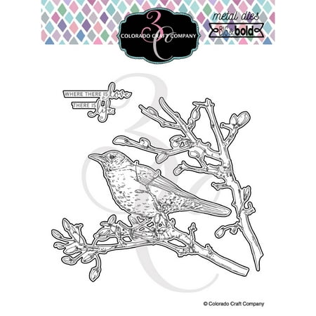 UPC: 0810043854429 | Colorado Craft Company Metal Die Set-Dear Friend Robin-Big & Bold