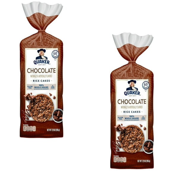 Quaker,2 PACK Rice Cakes, Whole Grain Chocolate, Gluten Free