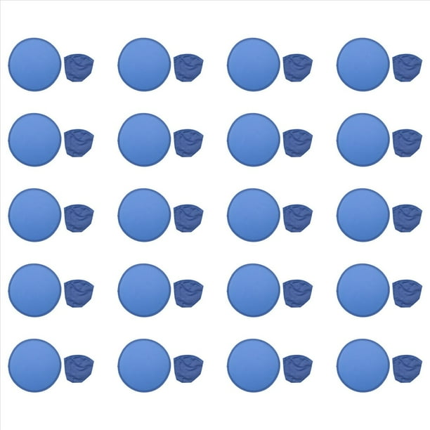 20X Abanico Redondo Plegable- Azul