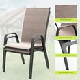 thumbnail image 4 of JUSTLET Patio Dining Chairs Set of 4, Outdoor Stackable Armrest Chairs Space Saving, Brown, 4 of 9