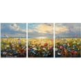 thumbnail image 2 of 3 Pcs Wildflower Field Artwork Rustic Wildflower Field at Beach Vintage Wall Art Canvas Prints Wild Flower Wall Art Rustic Style Kitchen Office Farmhouse Bathroom Decor 12x16inchx3, 2 of 6
