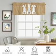 thumbnail image 6 of Kitchen Valances for Window, Easter Bunny on Retro Linen Light Filtering Rod Pocket Valance Curtain, Farmhouse Cute Rabbit Short Curtains Window Topper for Bedroom Bathroom Living Room 60x18in, 6 of 9