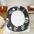 thumbnail image 5 of Manfei Halloween Skull 4 Pieces Queen Sheet Sets,Exotic Style Ultra Soft Flat Sheet,Black White Queen Fitted Sheet,Ultra Soft Gothic Bedroom Decorative, 5 of 7