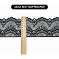 thumbnail image 2 of Cinta de encaje elástica de 10,9 yardas y 4 pulgadas de ancho con ribete de encaje negro y diseño de abanico., 2 of 7