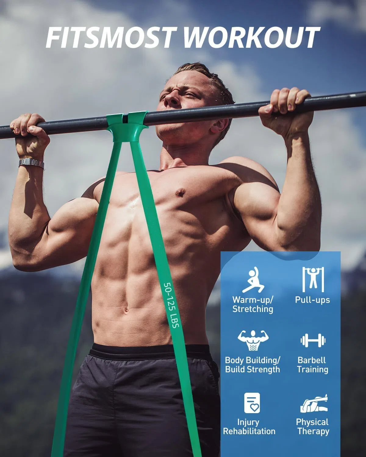 Skdwakiz Resistance Bands Set, 5 Pieces, Up to 330 Lbs photo 4