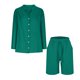 thumbnail image 4 of mfyjkho Pantalones Cortos De Entrenamiento Para Mujer, Conjunto De Top Y Pantalones Cortos De Lino Para Mujer, Holgado, Informal, De Color Liso Y Cuello Redondo, Manga 3/4 Xxxxxl, 4 of 9