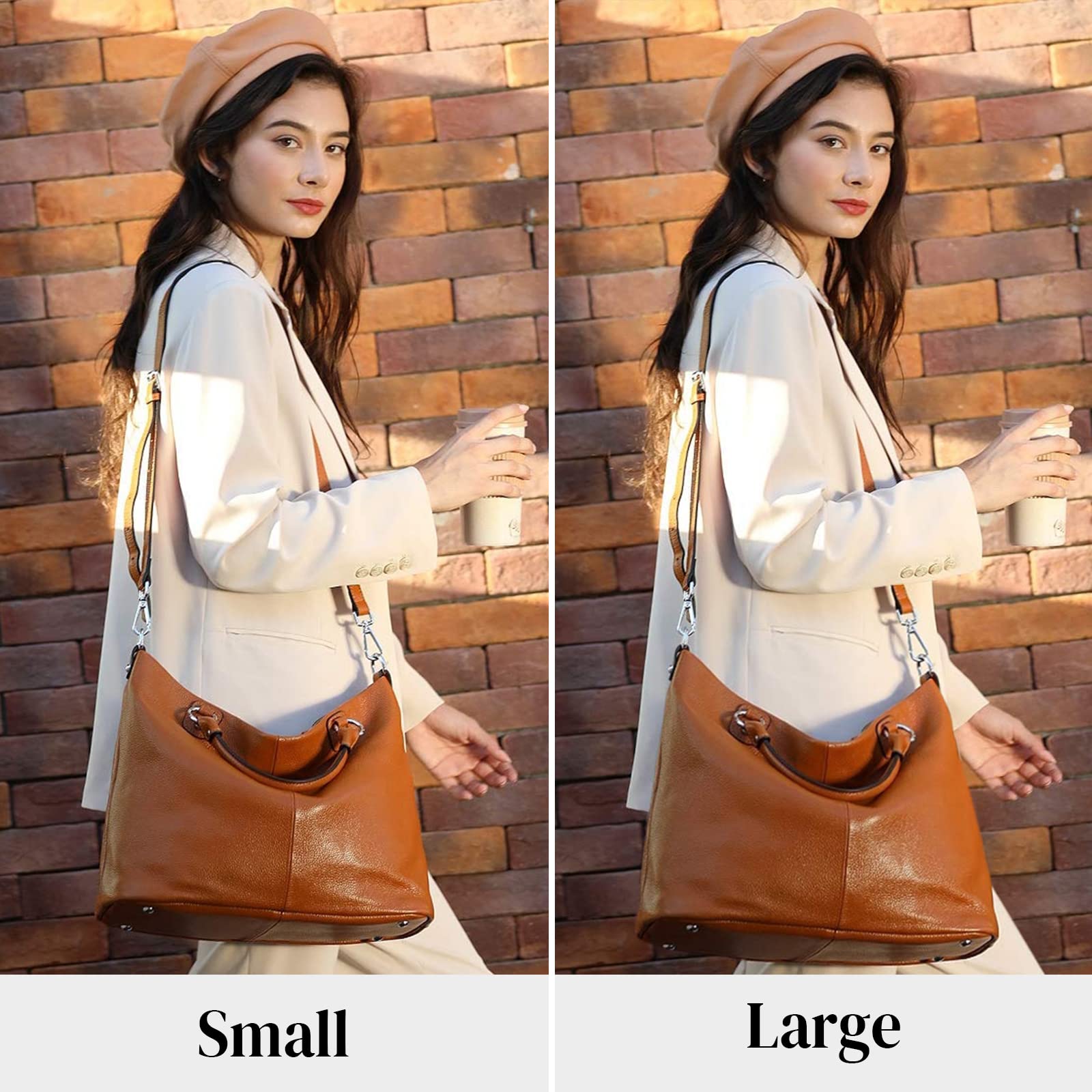 Kattee Women's Soft Leather Tote Bag, Top Satchel Purses and Handbags
