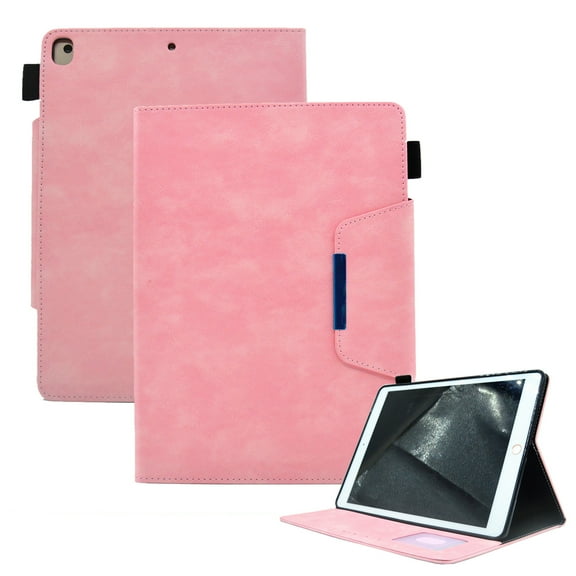 Decase Tablet Case for iPad 9th 8th 7th Generation,Magnetic Leather Smart Protective Case Card Slots Wallet Rugged Shockproof Kickstand Cover for iPad 10.2 inch 2021/2020/2019,Pink
