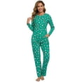 thumbnail image 6 of BEOEOSY Womens Soft Christmas Pajamas Set Long Sleeve Christmas Pjs Set Soft Sleepwear Set Green & Snowman X-Large, 6 of 7
