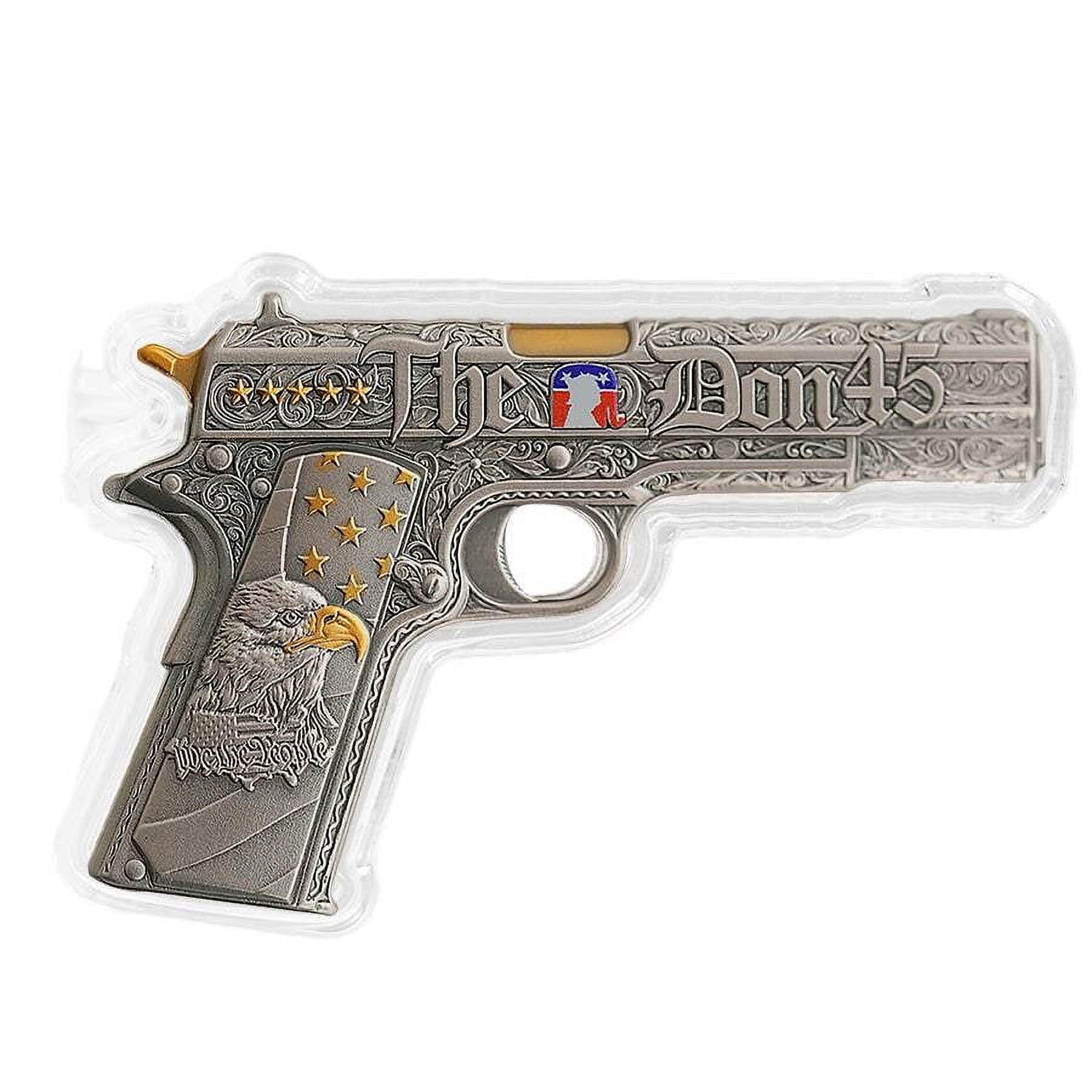 【即出荷】 Gun Silver oz 1 Shaped Fine .999 Antiqued Pistol Caliber .45 コレクション