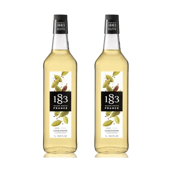 1883 Maison Routin - Cardamom Syrup - 1 Liter Bottle (Pack of 2)