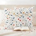thumbnail image 3 of Blue Red Orange Floral Spring Outdoor Waterproof Pillow Covers, Summer Botanical Decorative Square Throw Pillowcase Sofa Cushion Sham for Patio/Couch/Chair, 16"x16" 2 Pack, 3 of 8