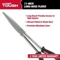 thumbnail image 3 of Hyper Tough 11-inch Long Nose Pliers with Ergonomic Comfort Grips, Black, 3 of 11