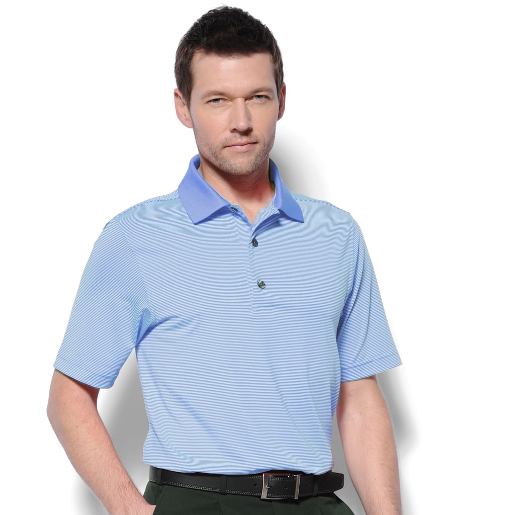 Monterey Club Men's Ultimate Pinstripe Jersey Golf Polo Shirt 1650