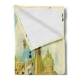 thumbnail image 2 of San Diego Soft Flannel Fleece Throw Blanket, Panoramic Cityscape Watercolor Style USA Illustration Tourism Travel Concept, Cozy Plush for Indoor and Outdoor Use, 50" x 70", Multicolor, by Ambesonne, 2 of 5