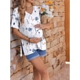 thumbnail image 5 of Weardear 3 Pack Women's Maternity Shirts V Neck Cuff Fold Pregnancy Tunic Tops Split Side Short Sleeve Pregnant Clothes, 5 of 6