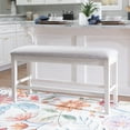 thumbnail image 2 of Powell Drew Counter Height Dining Bench, White/Gray, 2 of 17