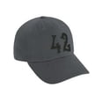 thumbnail image 3 of Daxton 3D Vintage Custom Number Low Profile Adjustable Baseball Dad Hat Cap, Charcoal Black, 42, 3 of 4