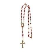 LUCES DE MARIA Rosary of Divine Mercy gold and red chain style