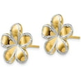thumbnail image 2 of 14K Yellow Gold w/Rhodium Flower Post Earrings - 15mm, 2 of 6