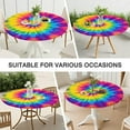 thumbnail image 7 of Rainbow Tie Dye Mandala Pattern Round Fitted Tablecloth with Elastic Edge,Dining Table Cover Waterproof,Outdoor Round Tablecloth for Camping,Dining,Indoor and Outdoor, 7 of 7