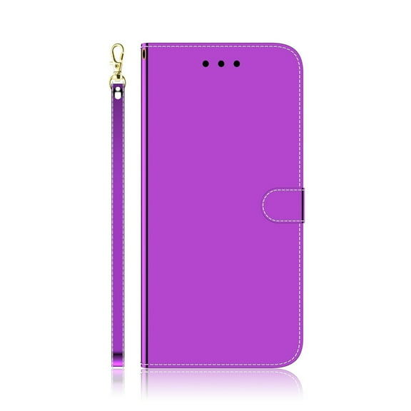 Dteck Case For Samsung Galaxy S20（6.2 inch）, Card Holder Magnetic Closure Kickstand Imitation Mirror PU Leather Folio Cover Full Protection with Strap, Purple