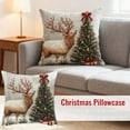 thumbnail image 6 of Christmas Throw Pillow 18x18 Inch, Festive Holiday Decor with Santa Elk Snowflake Designs, Merry Christmas Throw Cushion Cases for Sofa Couch Living Room Home Decor, 6 of 9