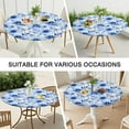 thumbnail image 7 of Pioneer Flower Floral Print Pattern Round Fitted Tablecloth with Elastic Edge,Dining Table Cover Waterproof,Outdoor Round Tablecloth for Camping,Dining,Indoor and Outdoor, 7 of 7