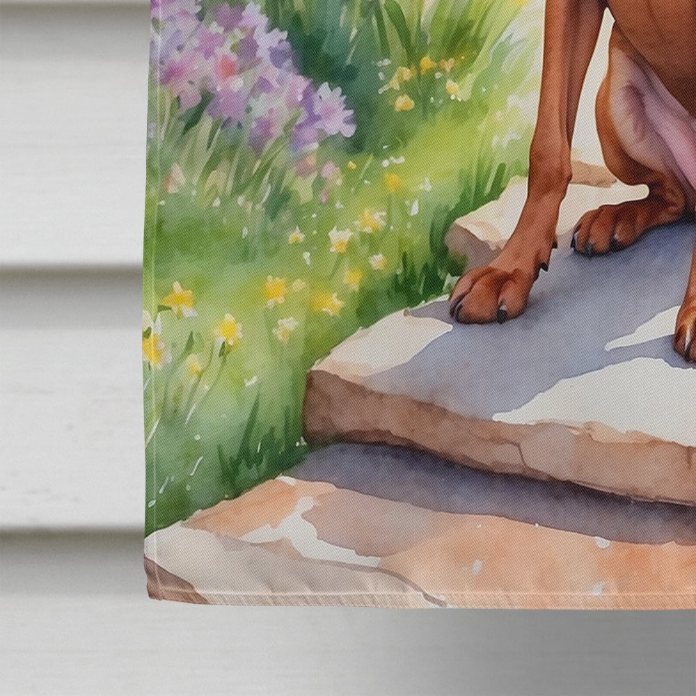 Vizsla Spring Path House Flag 28 in x 40 in