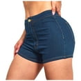 thumbnail image 2 of Conairie Blue Jean Shorts Women Slim Butt Lift Stretchy High Waisted Denim Shorts Comfort Vintage Washed Summer Trousers with Pockets L, 2 of 9