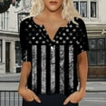 thumbnail image 5 of HEILAU American Flag Graphic T Shirts for Women 4th of July Short Sleeve T Shirt V Neck Top Casual Shirt Patriotic Tops, 5 of 7
