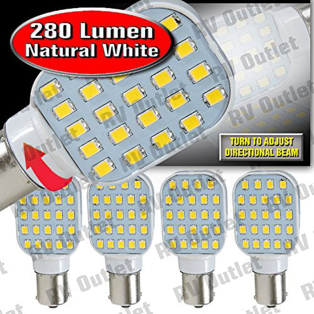 Efoxcity 12 V 1156 Paquete de 10 bombillas LED blancas brillantes 1156 1141  1003 50-SMD para interior de coche RV Camper luz