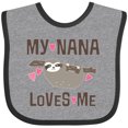 thumbnail image 3 of Inktastic My Nana Loves Me Sloth Girls Baby Bib, 3 of 4