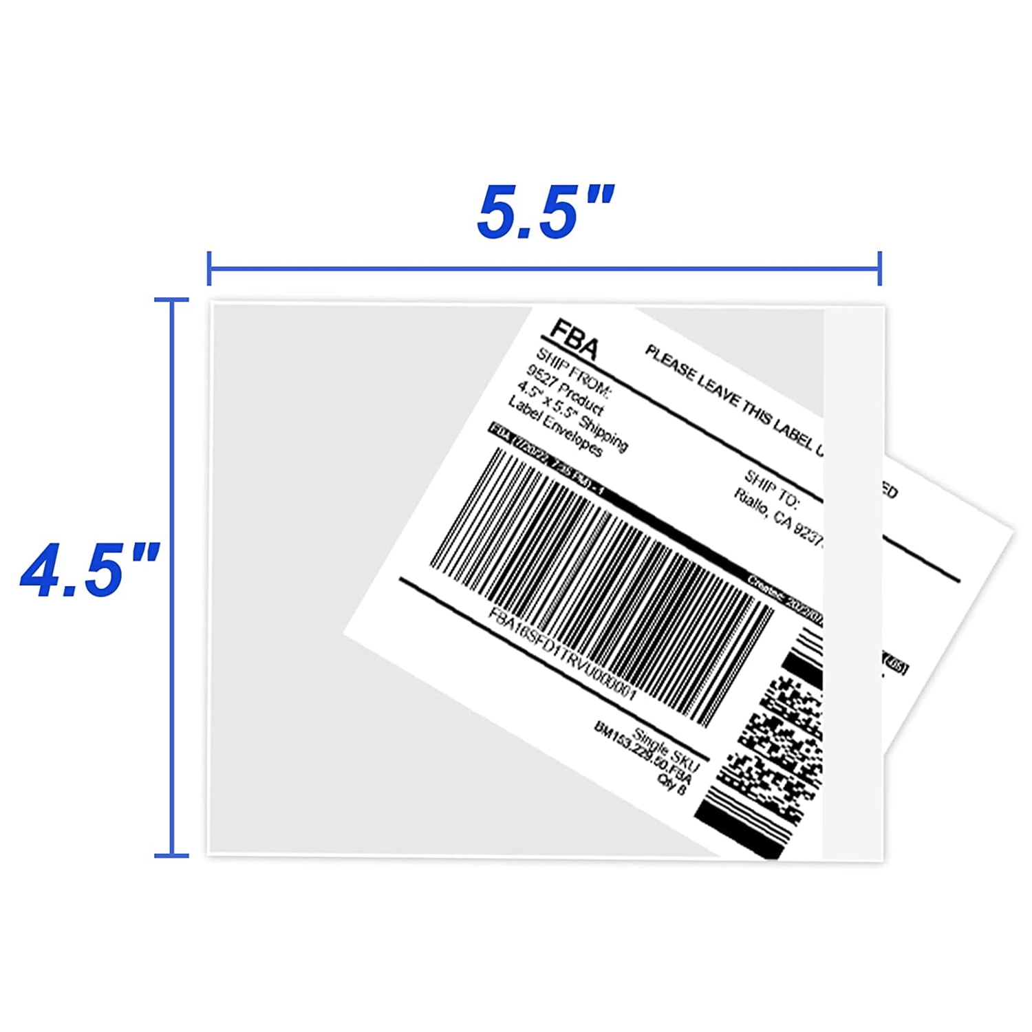 NefLaca Clear Self Adhesive Packing List/Shipping Label Envelopes Pouches (4.5" x 5.5", 500 Count)