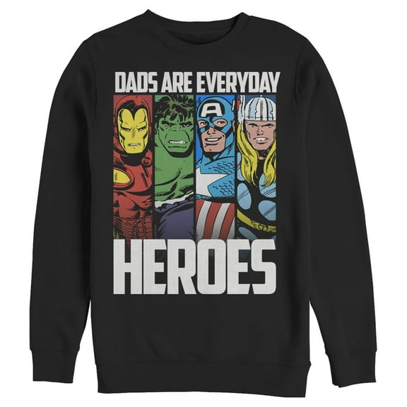 Men's Marvel Father's Day Avengers Everyday Heroes Sweatshirt Black X Large