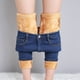 thumbnail image 2 of Pantalones vaqueros térmicos para mujer, Jeans elásticos de felpa cálida para la nieve, pantalones de mezclilla gruesos para estudiantes, pantalones de lana de piel para mamá, invierno, nuevo, 2 of 5