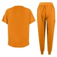 thumbnail image 4 of HKYNLAG Scrubs Sets for Women 2 Piece Nurse Working Uniforms Casual Comfy Solid V-Neck Caregiver Top and Drawstring Waist Pants with Pockets Orange XL, 4 of 5