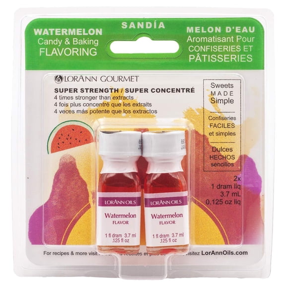 LorAnn Oils Super Strength Flavoring - Used For Candy Making, Flavoring Extracts, Baking, Hard Candy, and Flavor Oils - Bold, Natural Flavors 4X Stronger Than Extracts - Watermelon, 1 fl dram