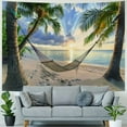 thumbnail image 4 of BCIIG  Tropical Tapestry, Paradise Beach Hammock and Coconut Palm Trees Horizon Coast Vacation Scenery, Wall Hanging for Bedroom Living Room Dorm Decor,, 4 of 6
