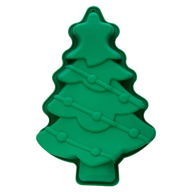 Molde de silicona para hornear navideños, para hacer dulces, chocolate, pasteles, cubitos de hielo, diseño de árbol de Navidad
